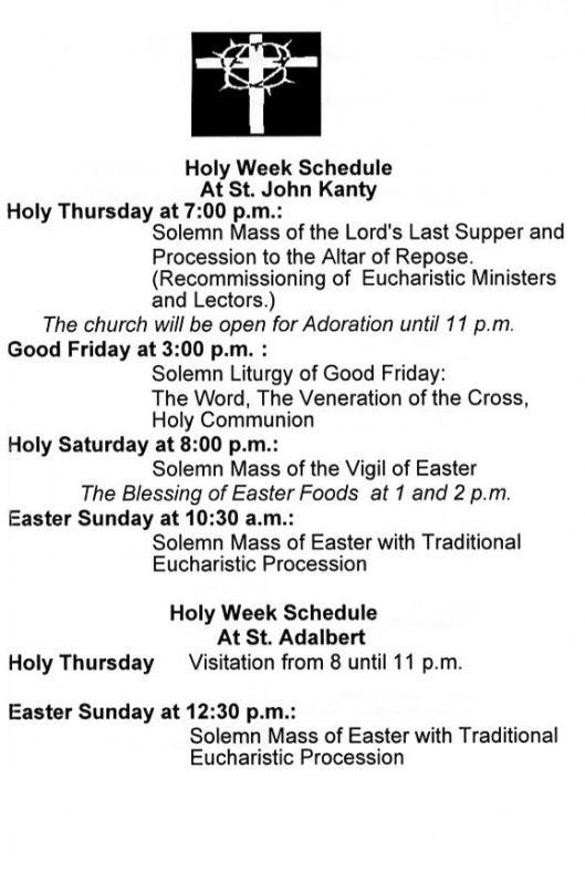 Holy Week Schedule827