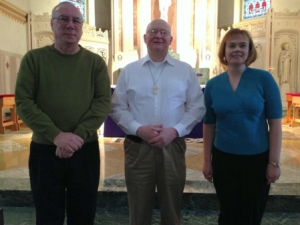 Deacon Rick Mackiewicz with Parish Trustees Ed Bosiacki and Jennifer Snyder-Haas